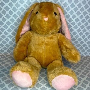 Build A Bear 15” Light Brown Plush Bunny Rabbit Pink Nose Soft Cuddly Easter EUC